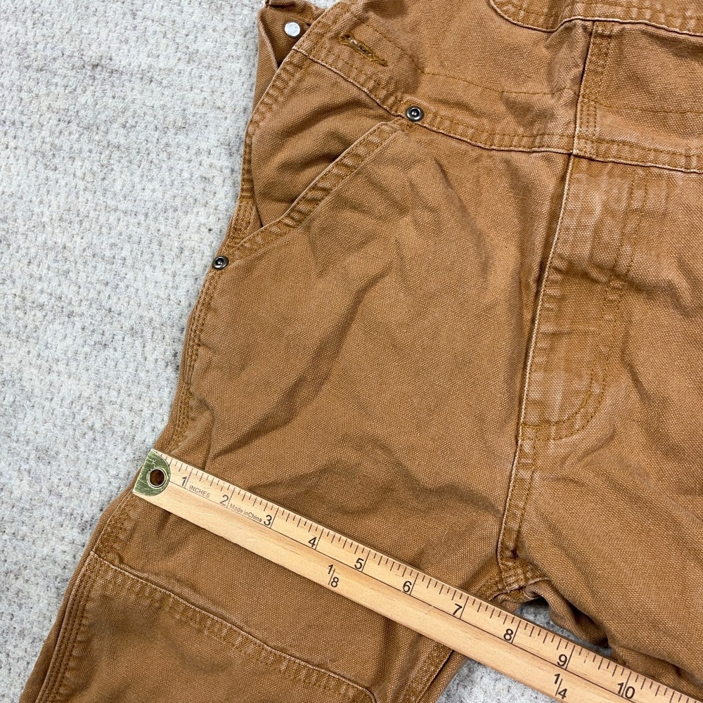 Carhartt Youth Bibs Overalls size 6 Brown Reinforced Double Knee Duck Canvas - Picture 10 of 14
